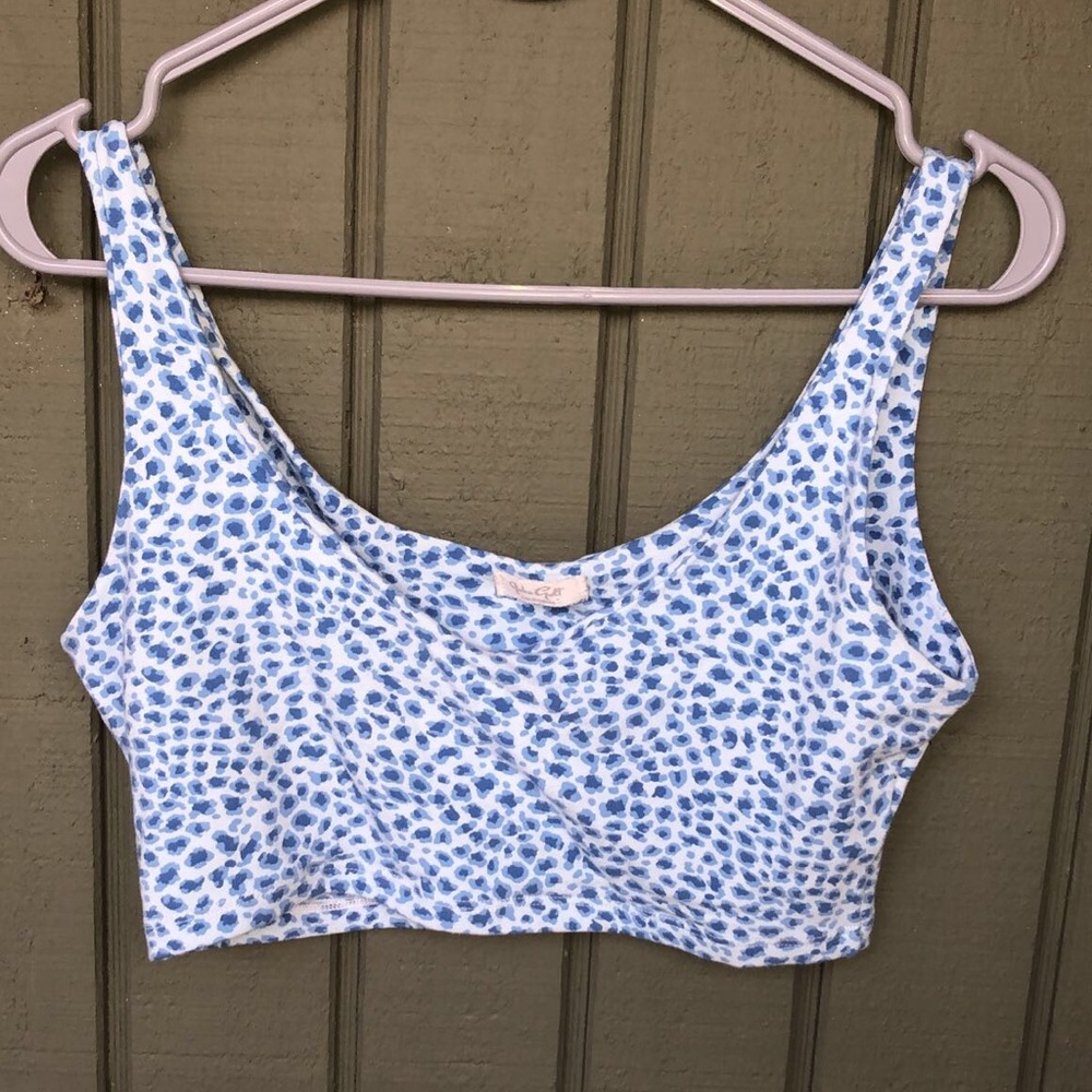 Blue patterned crop top/ tank top, from Brandi Melville!!! Size, one fits all!!
